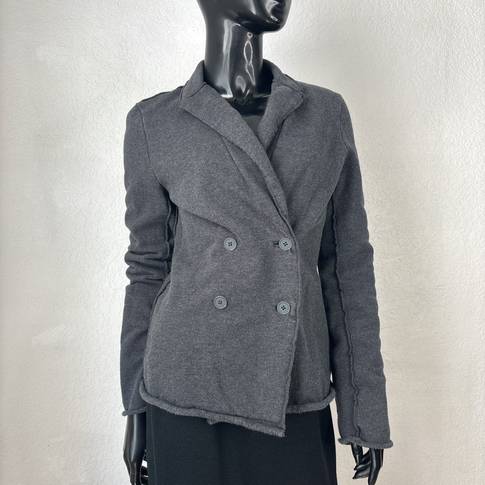 T by Alexander Wang Gray Double-Breasted Blazer